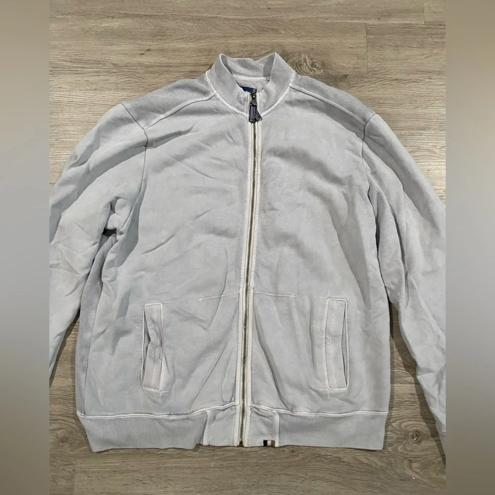 Mens Mododoc Full Zip Light Gray‎ Sweater XL Comfort Casual